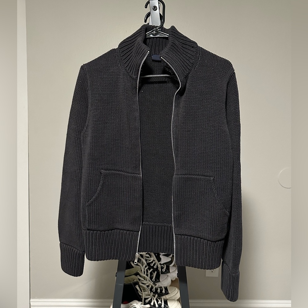knitted zip up